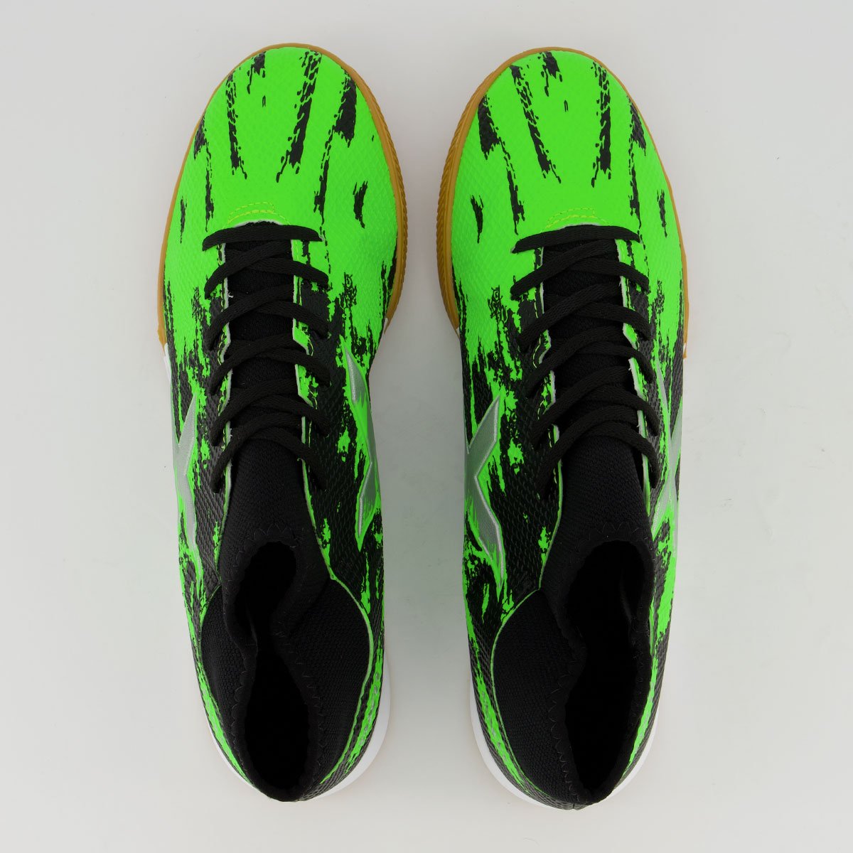 Chuteira Oxn Fusion Grip 3 Neo Futsal Preta e Verd Verde/Preto