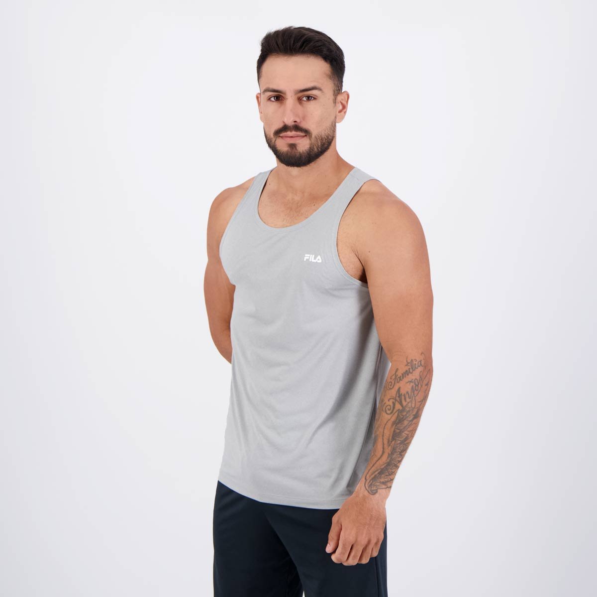 Regata Fila Sport Melange Lux Cinza Claro Cinza 3