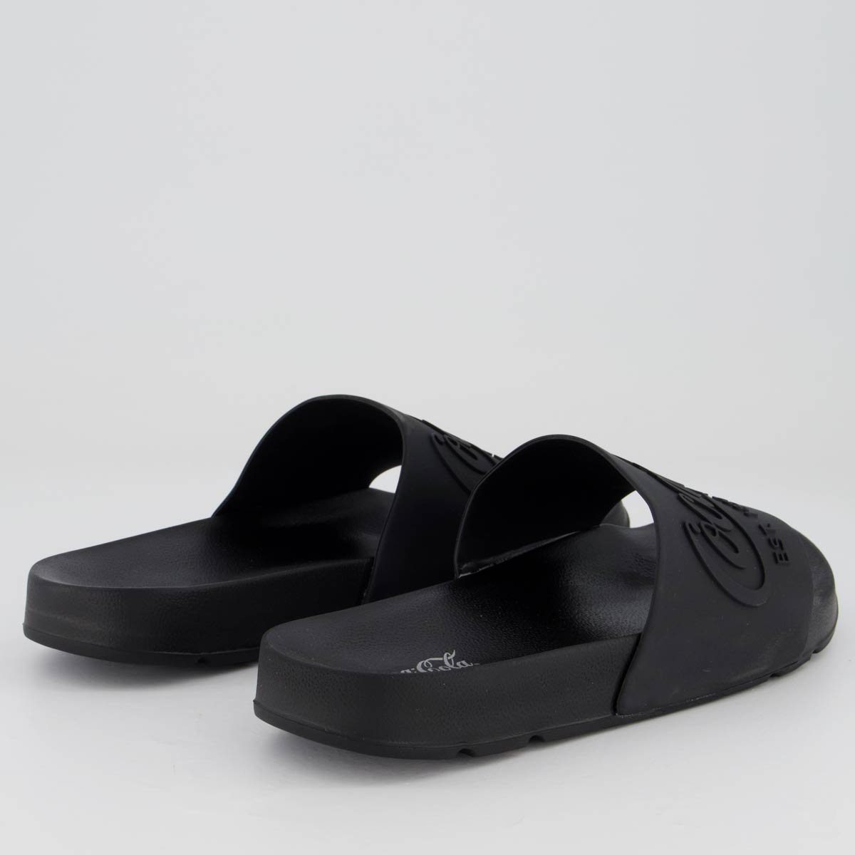 Chinelo Coca Cola Slide Coke Bold Preto Preto 4