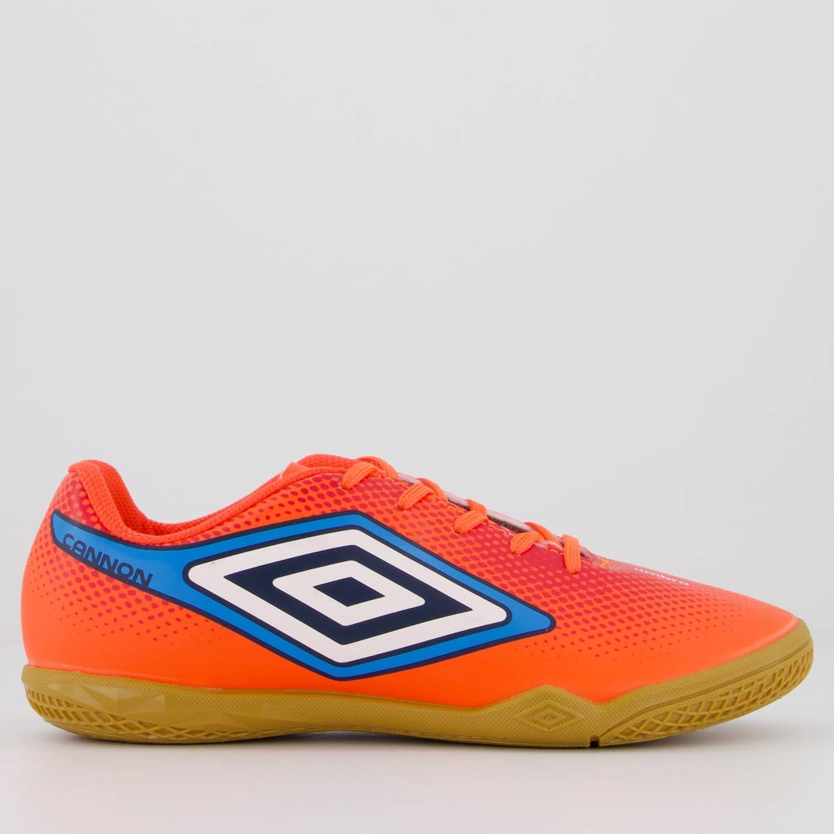 Chuteira Umbro Cannon Futsal Juvenil Coral Laranja 1