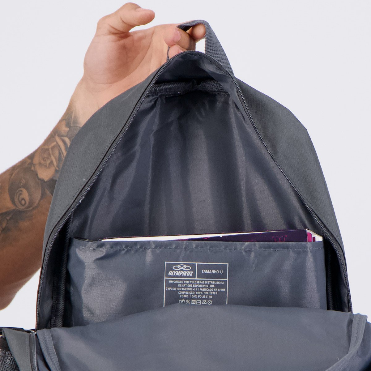 Mochila Olympikus Essential Cinza Cinza 4