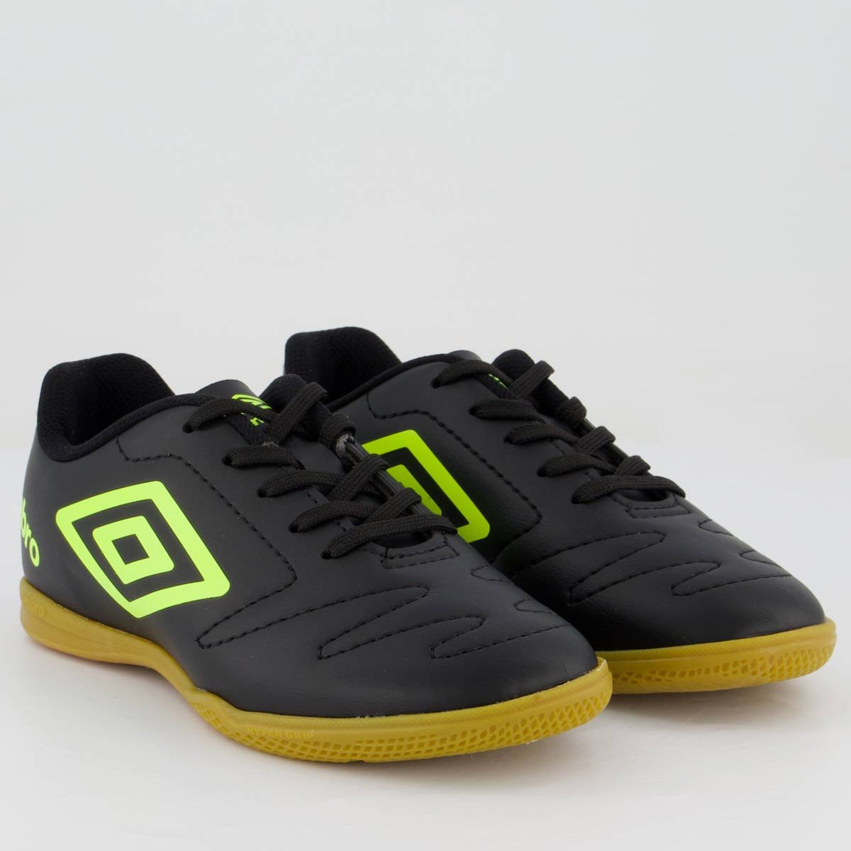 Chuteira Umbro Class 2.2 Futsal Juvenil Preta e Verde Preto 8
