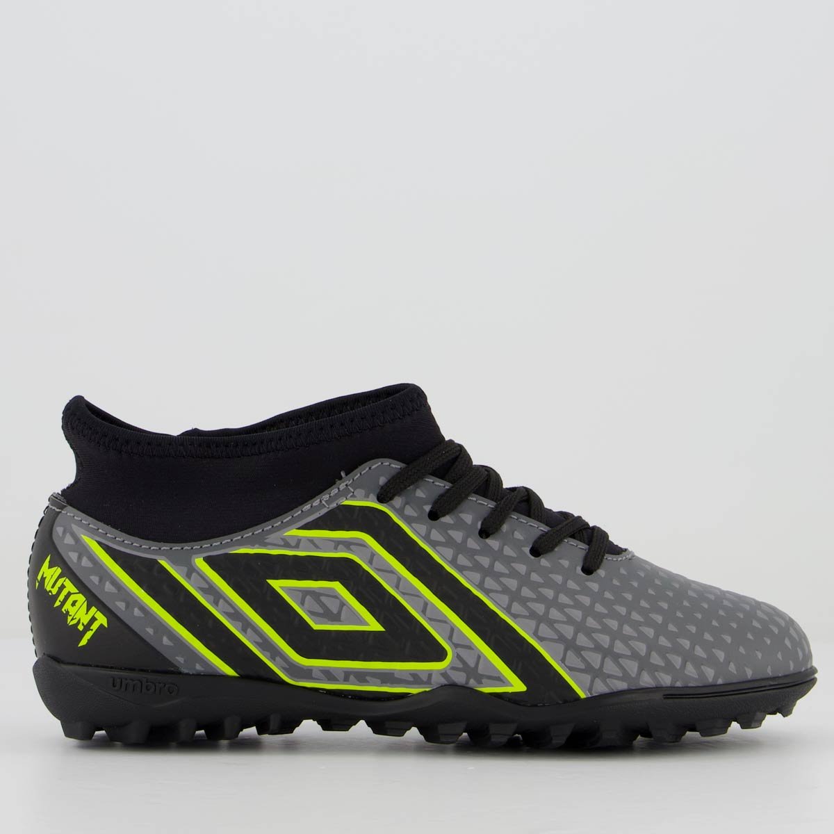 Chuteira Umbro Mutant Society Juvenil Cinza e Verde Cinza/Verde 1