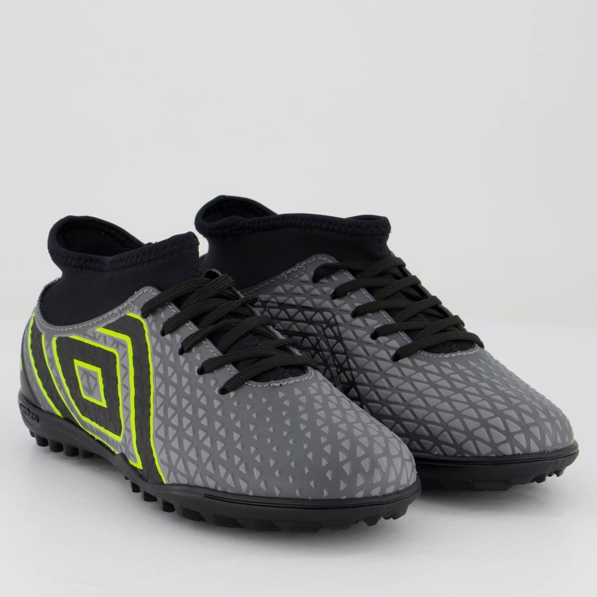Chuteira Umbro Mutant Society Juvenil Cinza e Verde Cinza/Verde 2