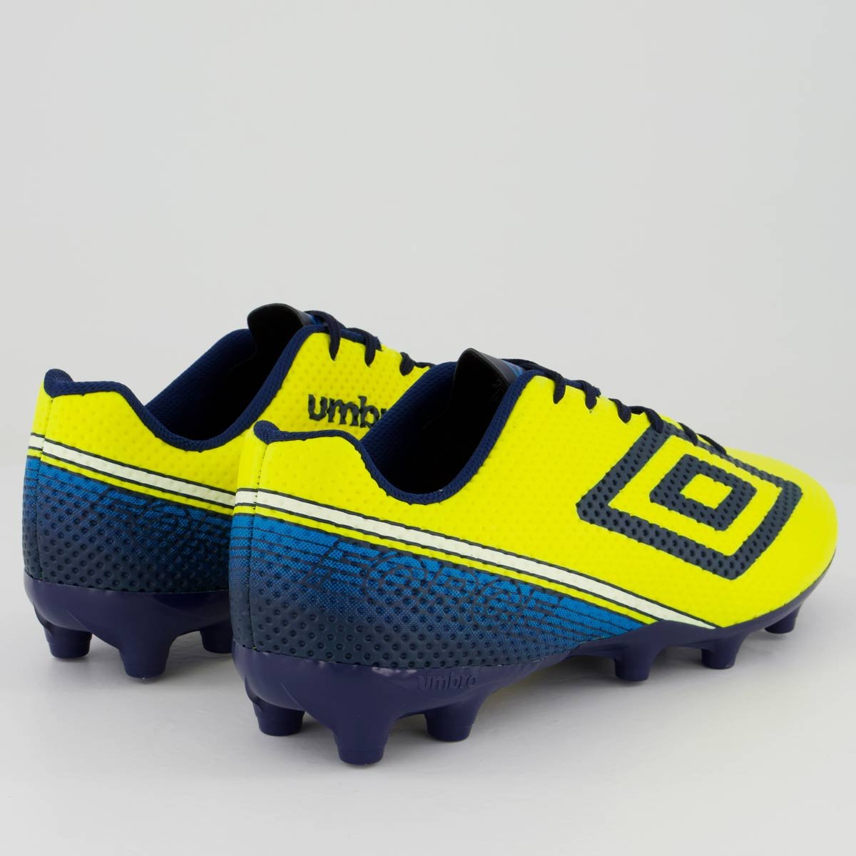 Chuteira Umbro Force Campo Amarela e Azul Amarelo 3