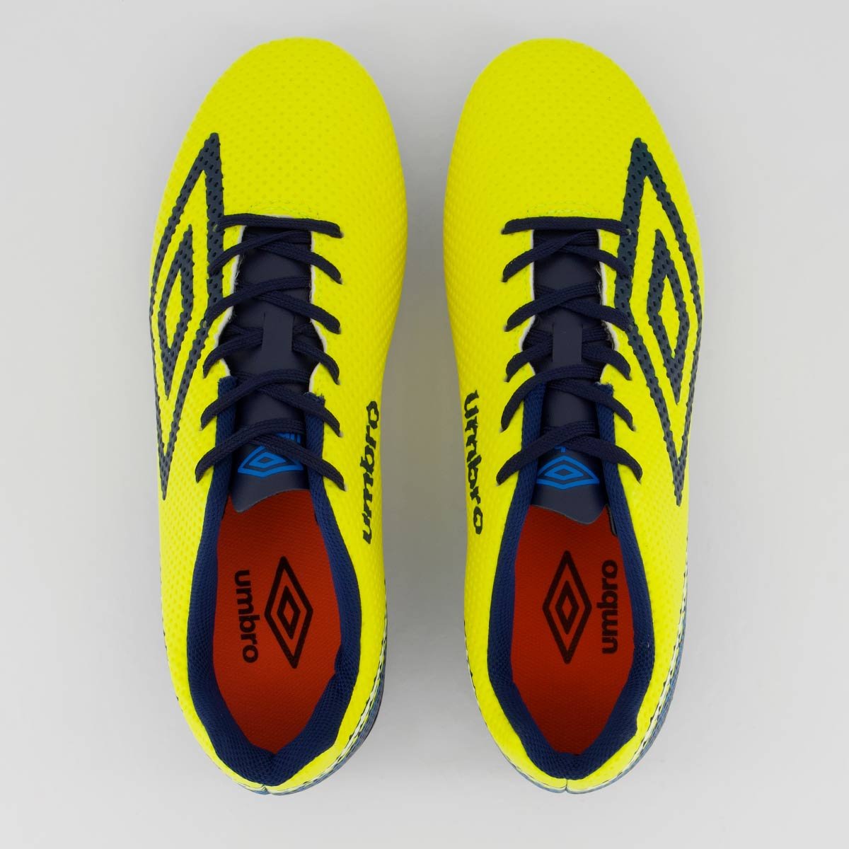 Chuteira Umbro Force Campo Amarela e Azul Amarelo 4