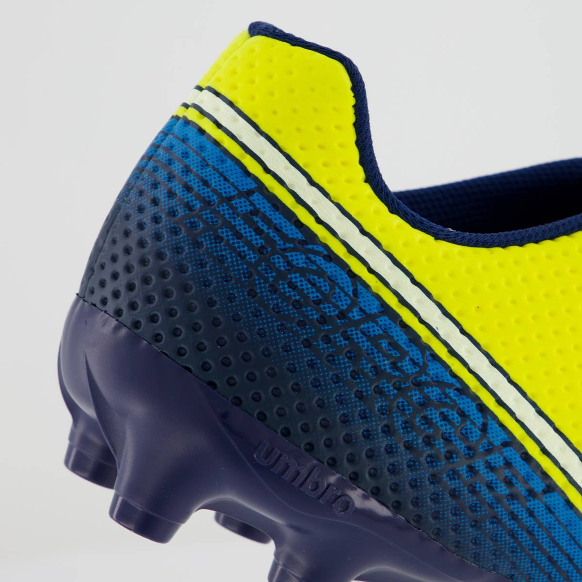 Chuteira Umbro Force Campo Amarela e Azul Amarelo 6