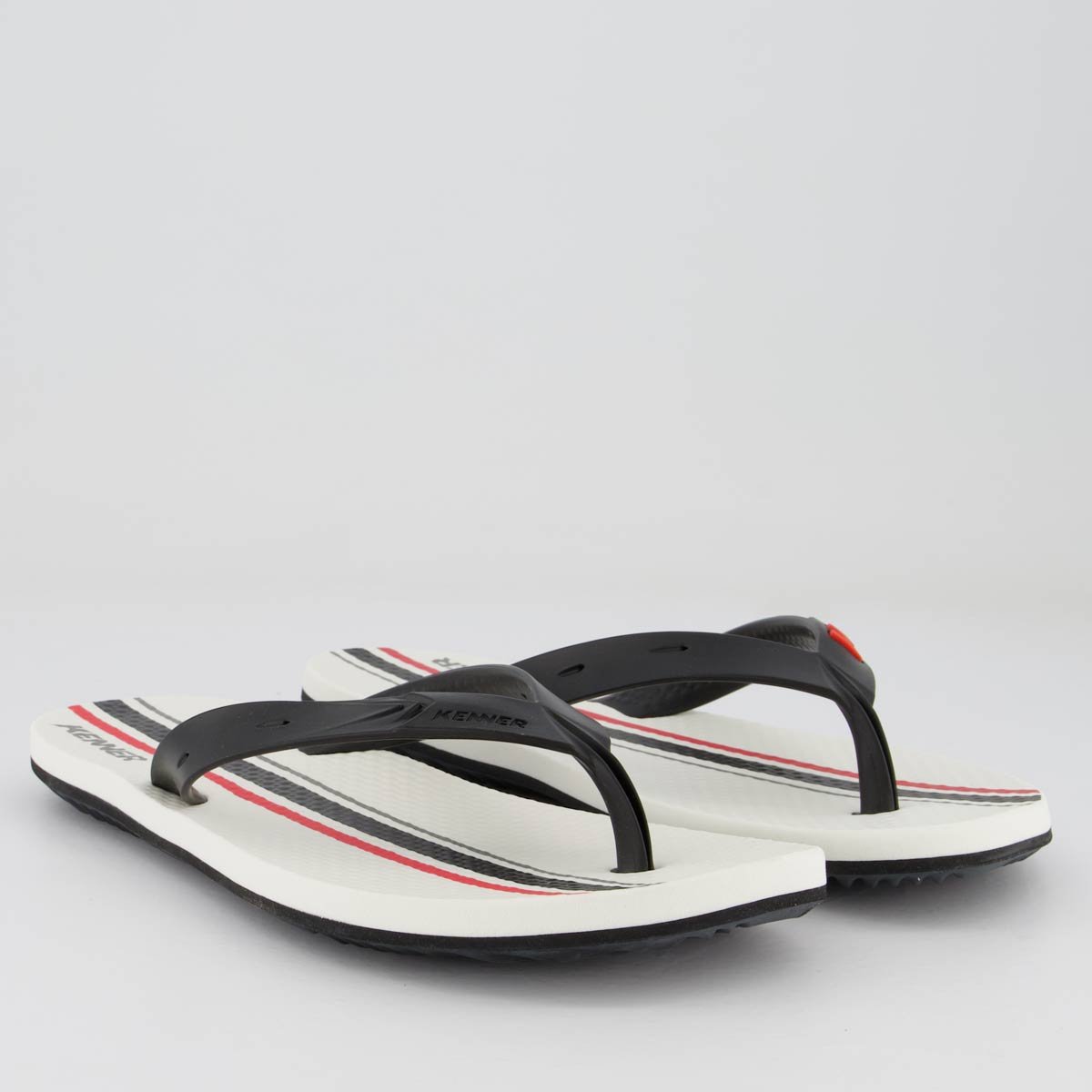 Chinelo Kenner Summer Long Branco Preto e Vermelho Vermelho 3