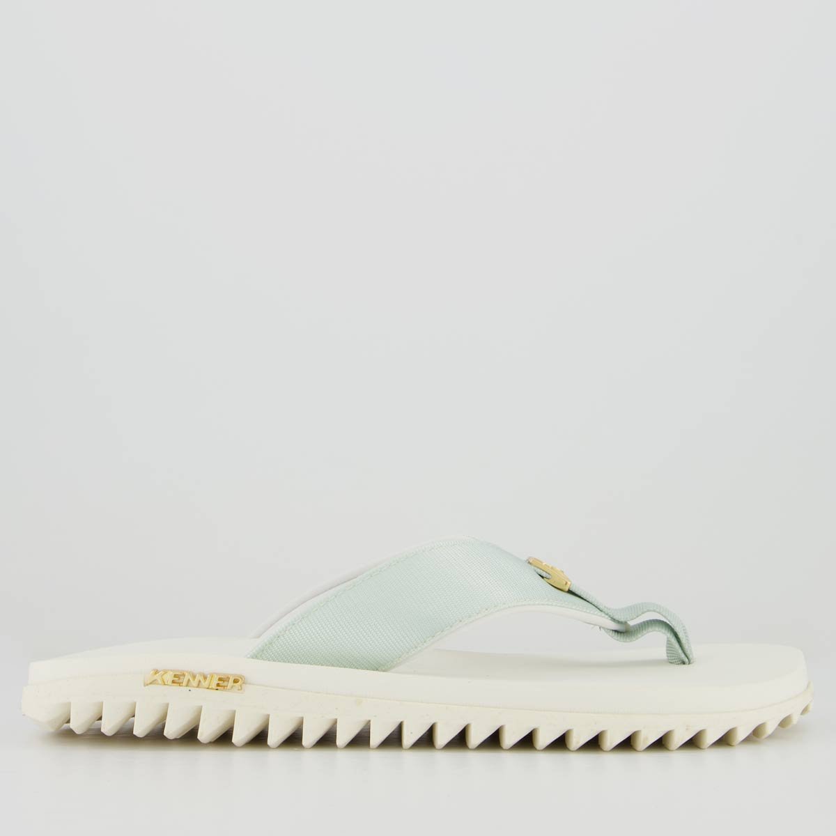 Chinelo Kenner Kivah Branco e Turquesa Branco/Azul 2