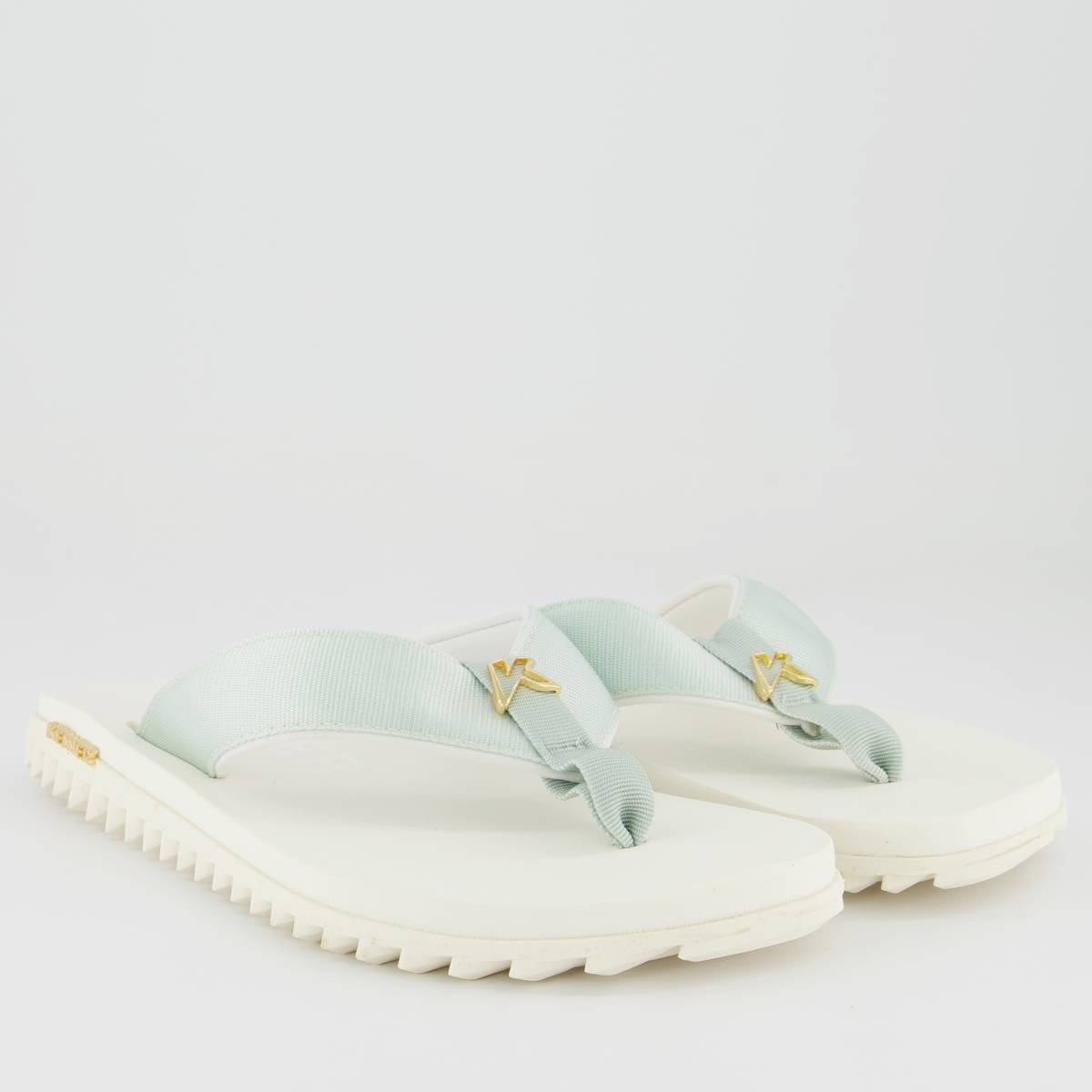 Chinelo Kenner Kivah Branco e Turquesa Branco/Azul 3