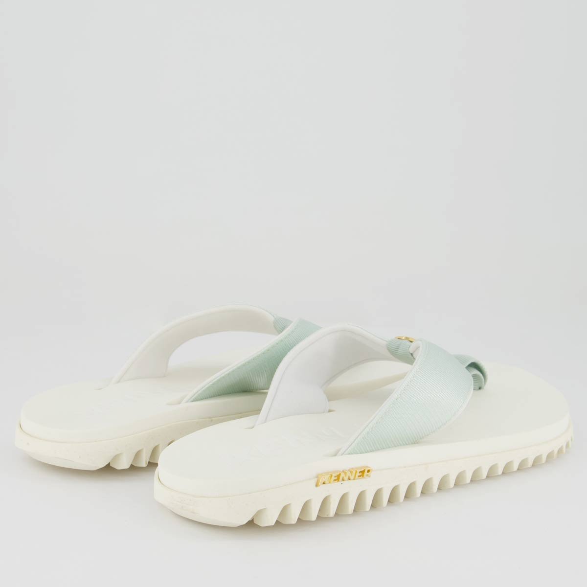 Chinelo Kenner Kivah Branco e Turquesa Branco/Azul 4