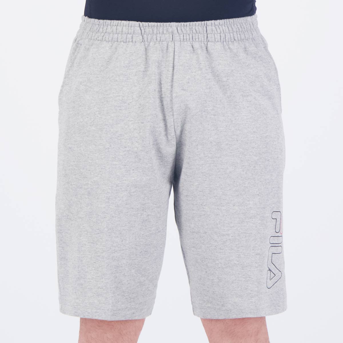 Bermuda Fila Practical Logo Outline Cinza Mescla