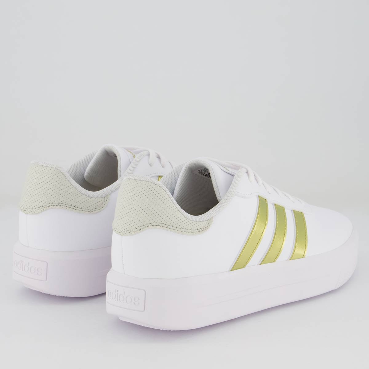 Tênis Adidas Court Platform Feminino Branco e Dourado Branco 3