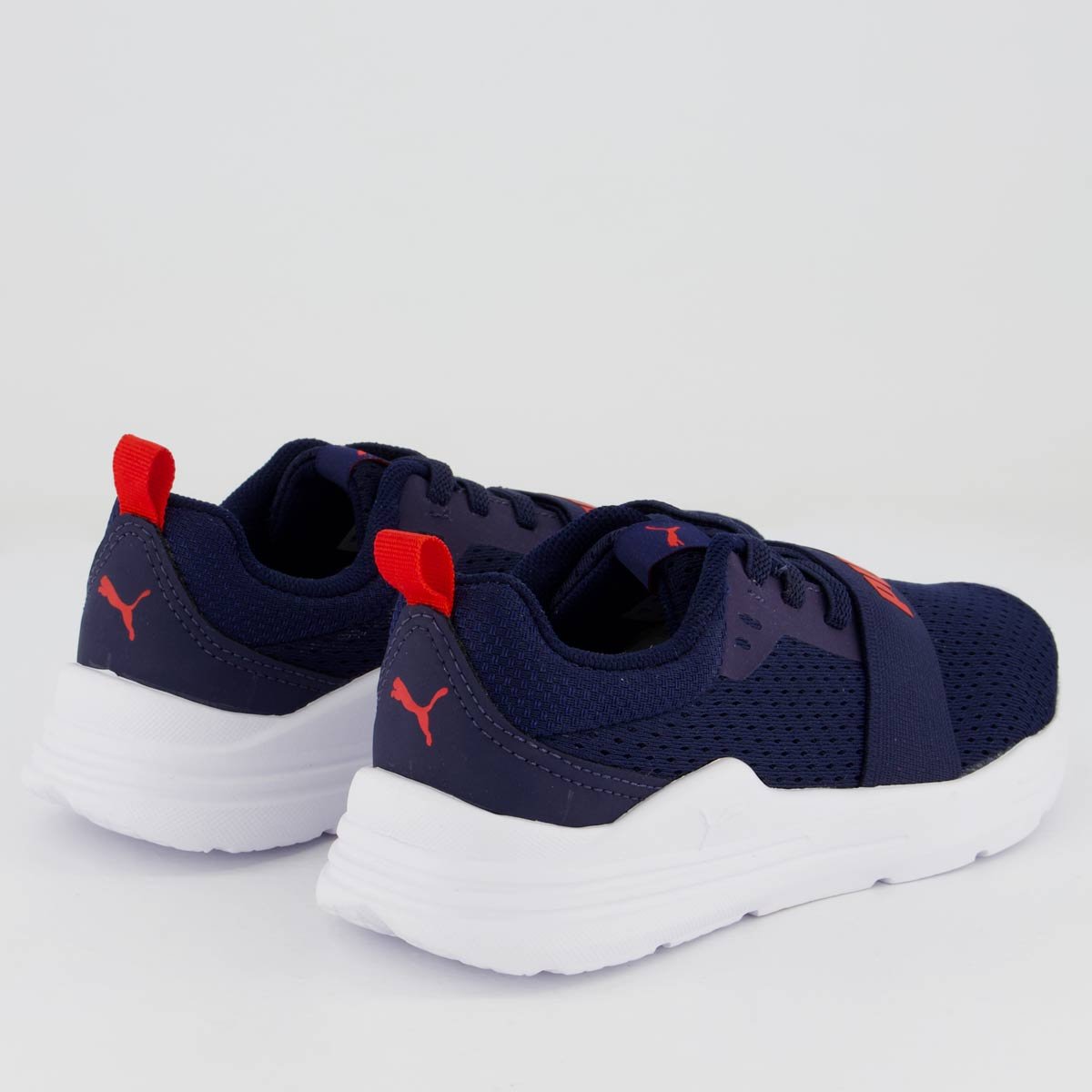 Tênis Puma Wired Run PS BDP Infantil Marinho e Vermelho Azul 3