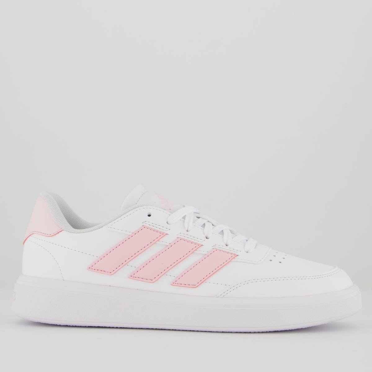 Tênis Adidas Courtblock Feminino Branco e Rosa Claro