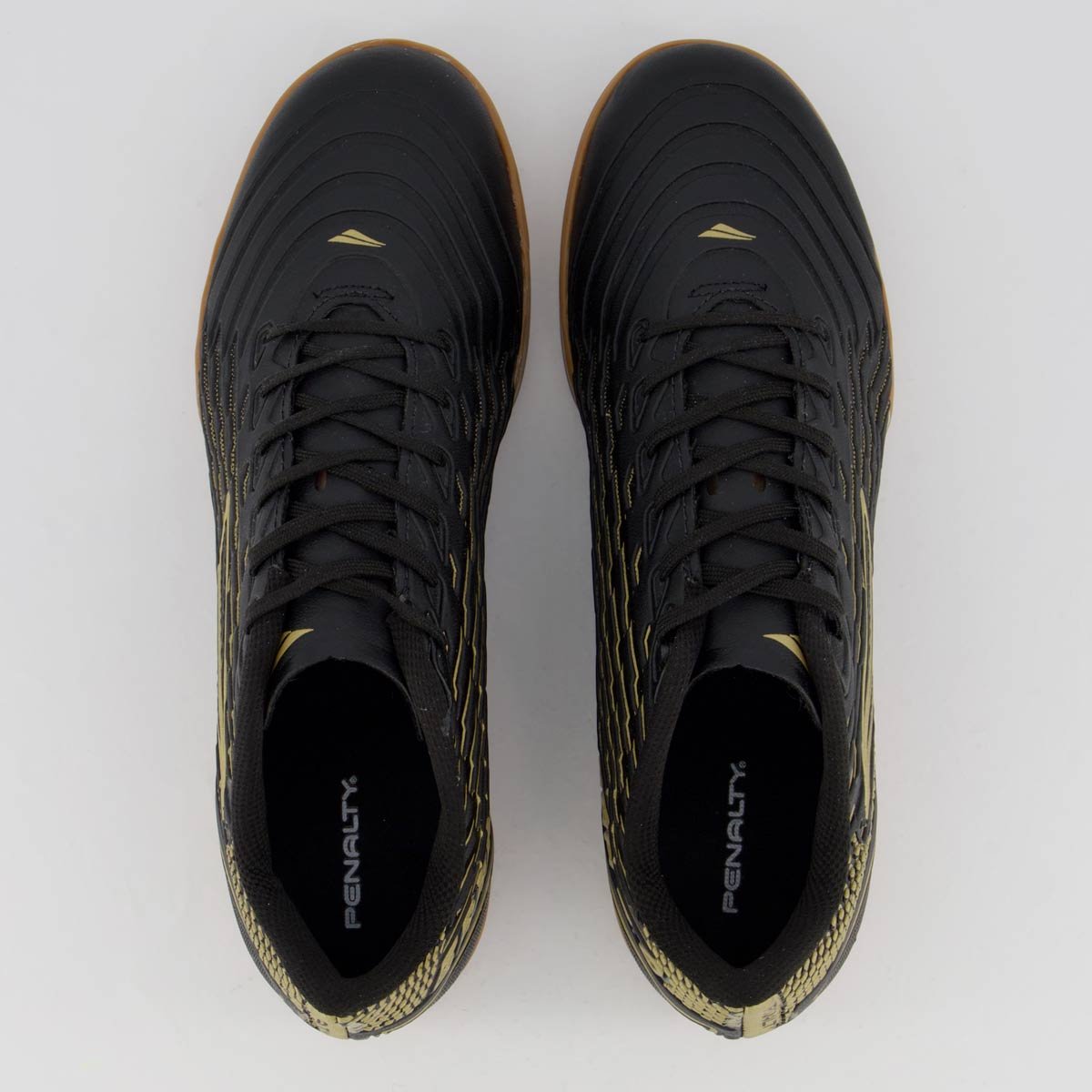 Chuteira Penalty Garra Y - 2.0 Futsal Preta e Dourada Preto 4