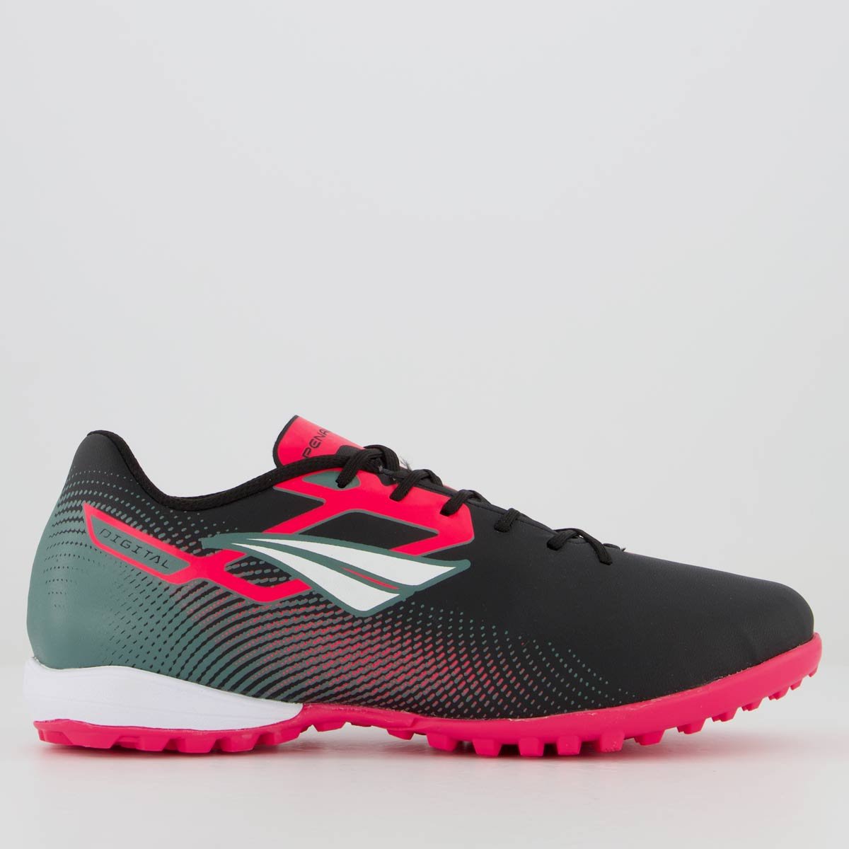Chuteira Penalty Digital Y-1 Society Preta e Rosa Preto/Rosa 1