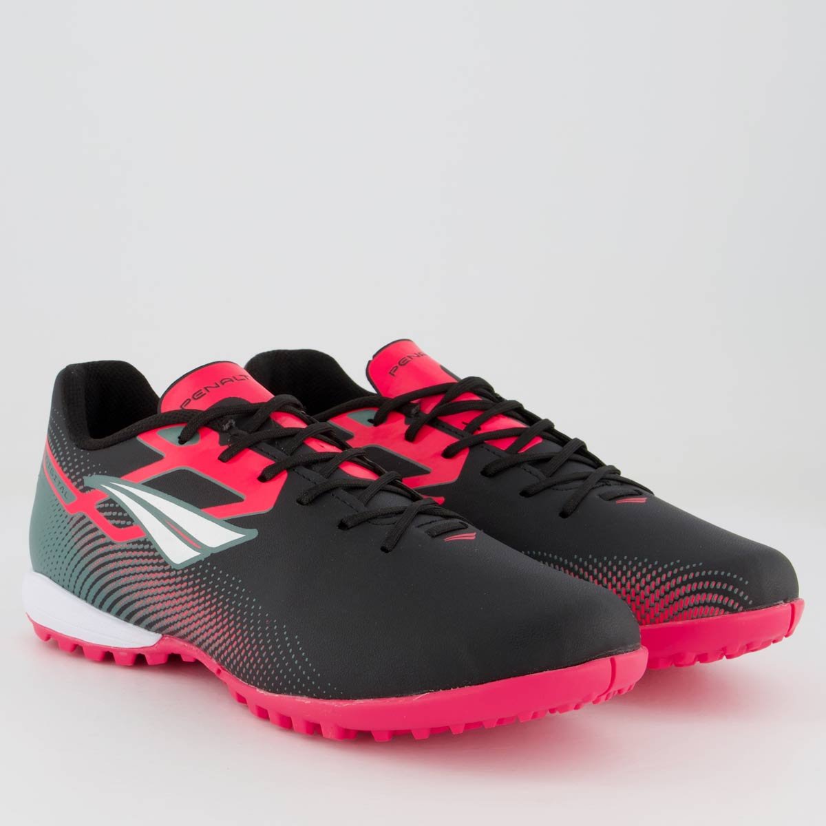 Chuteira Penalty Digital Y-1 Society Preta e Rosa Preto/Rosa 2