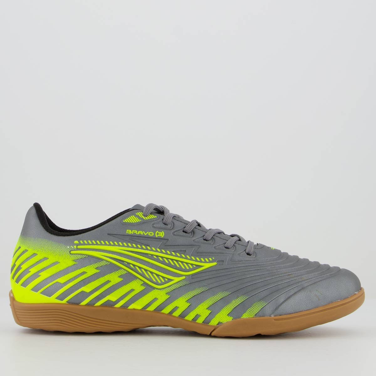 Chuteira Penalty Bravo Y-3.0 Futsal Cinza e Amarela Cinza/Amarelo 3