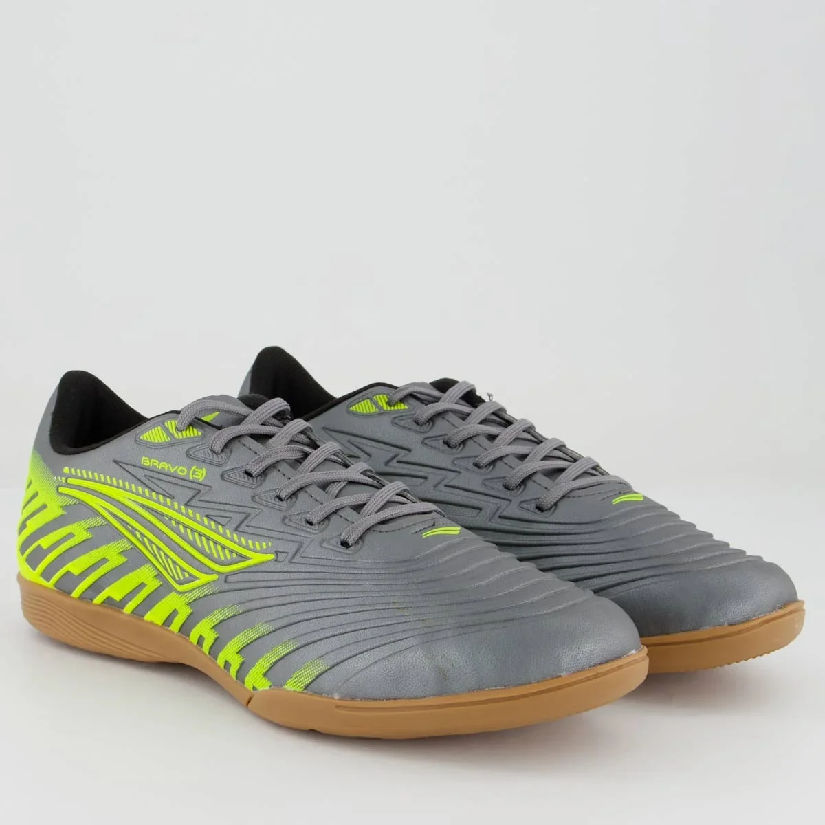 Chuteira Penalty Bravo Y-3.0 Futsal Cinza e Amarela Cinza/Amarelo 4