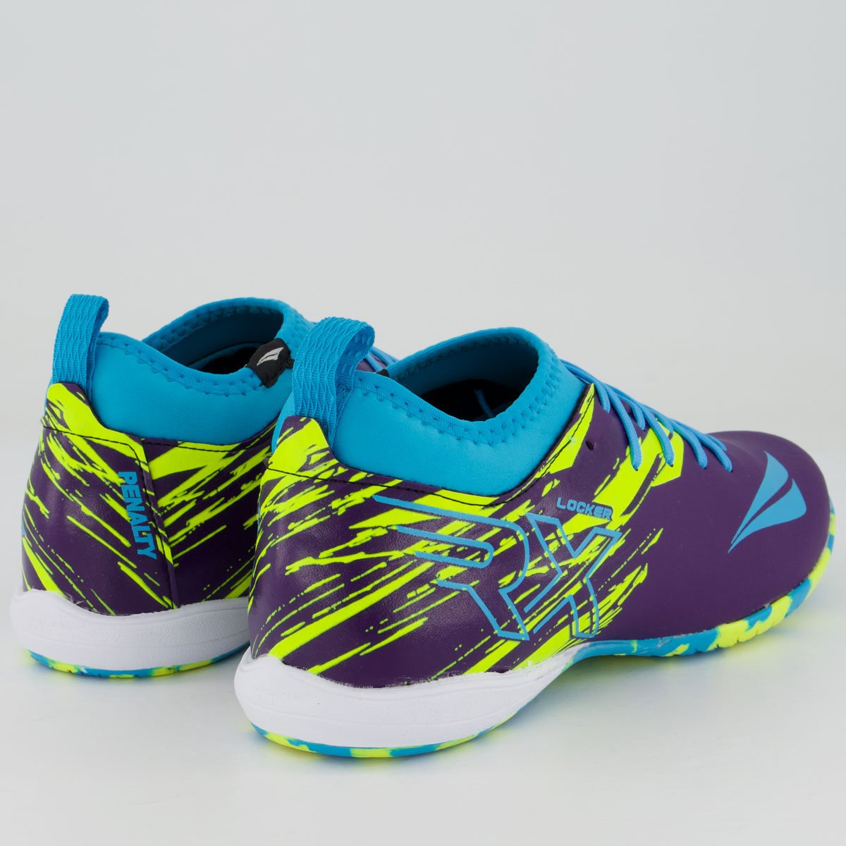 Chuteira Penalty RX Locker Y-4 Futsal Roxa e Azul Roxo/Azul 3