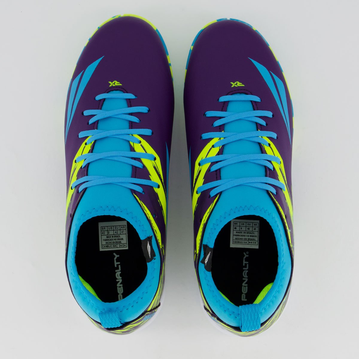 Chuteira Penalty RX Locker Y-4 Futsal Roxa e Azul Roxo/Azul 4