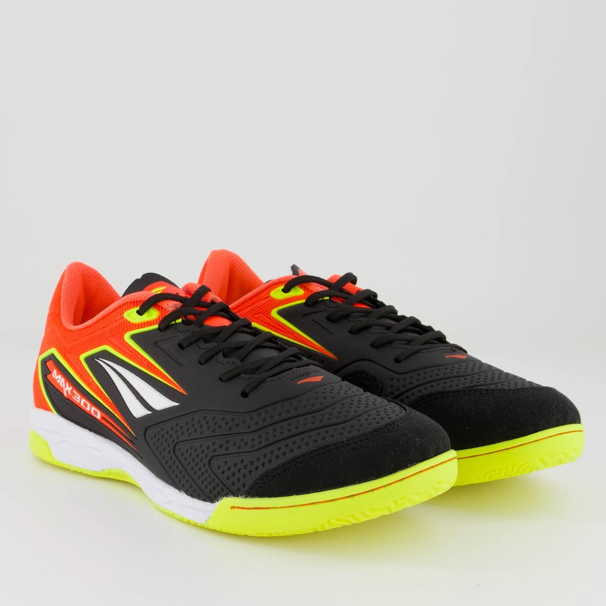Chuteira Penalty Max 300 Futsal Preta Branca e Amarela Preto 2