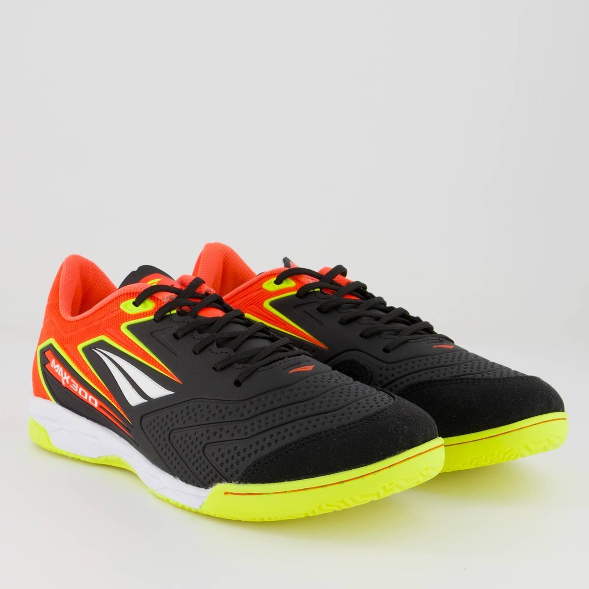 Chuteira Penalty Max 300 Futsal Preta Branca e Amarela Preto 2