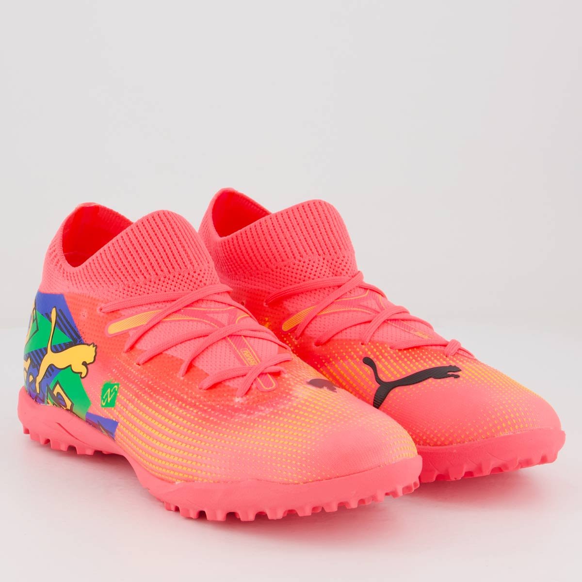 Chuteira Puma Future 7 Match Neymar Jr NJR TT BDP Society Juvenil Rosa 7