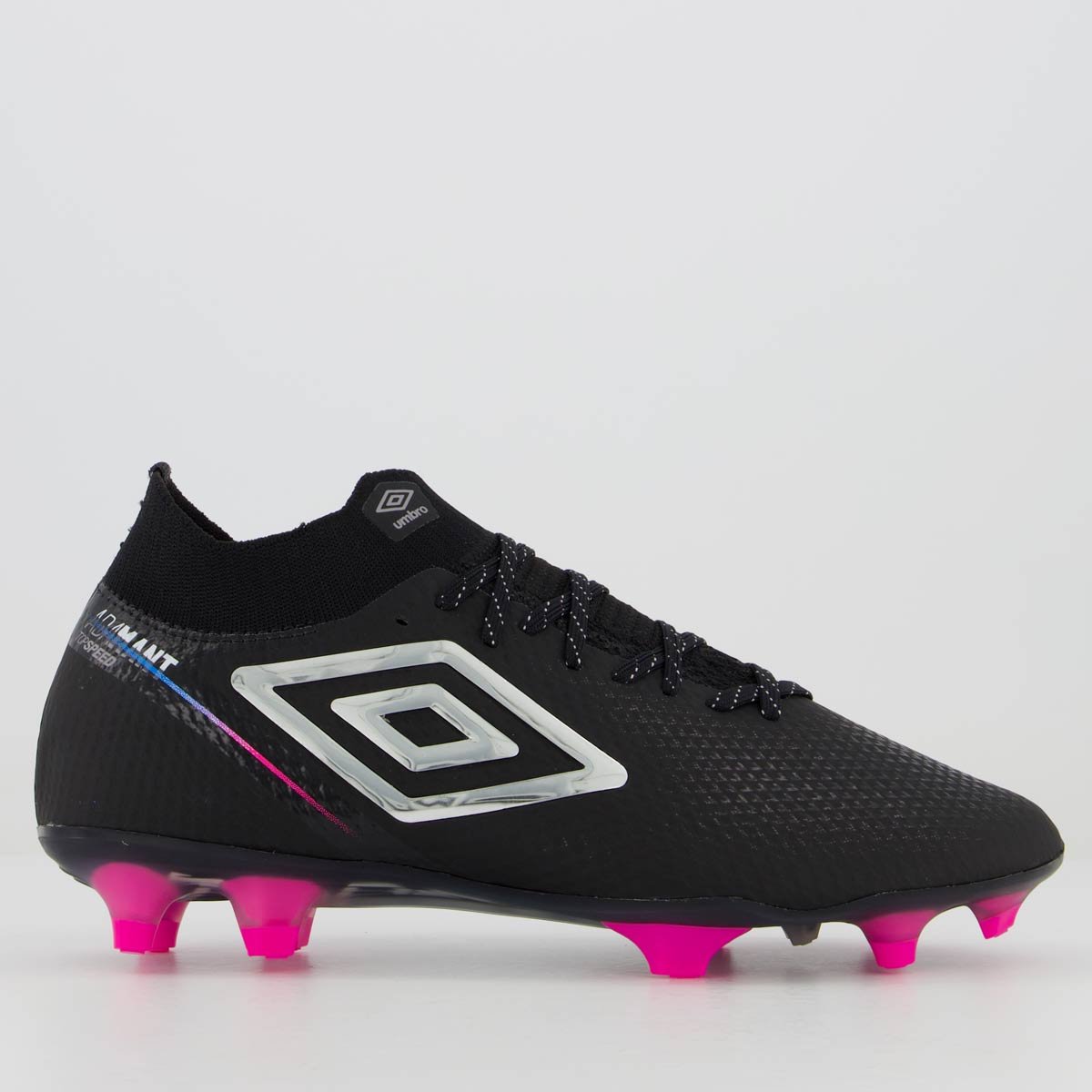 Chuteira Umbro Adamant Top Speed Pro Campo Preta e Rosa Preto/Rosa 1