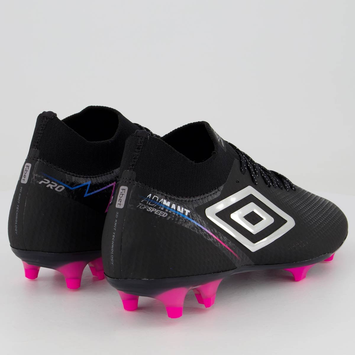 Chuteira Umbro Adamant Top Speed Pro Campo Preta e Rosa Preto/Rosa 3