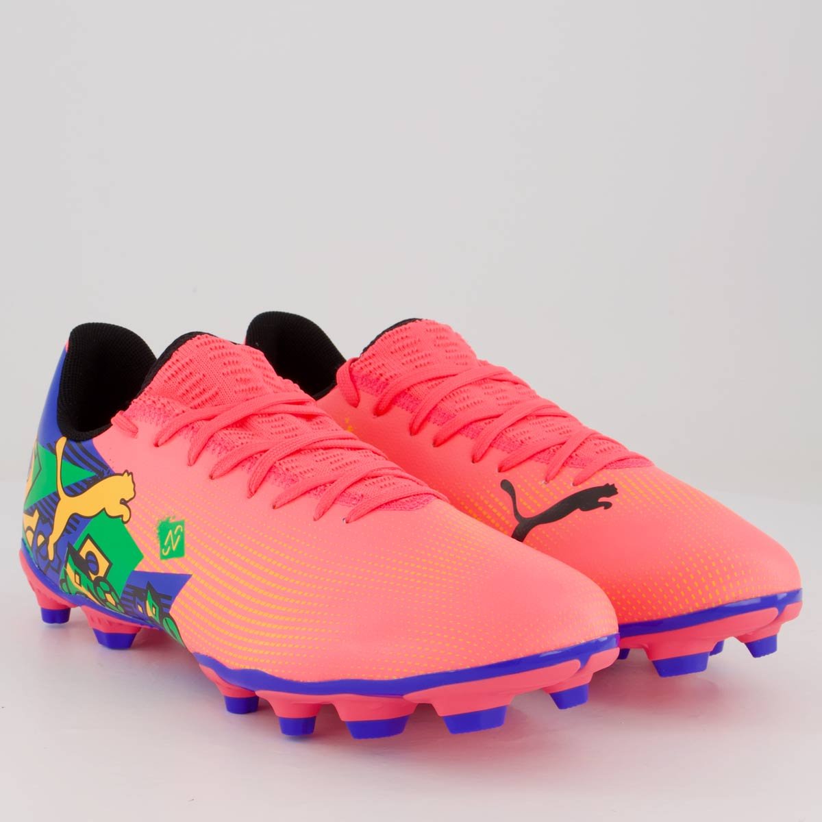 Chuteira Puma Future 7 Play Neymar Jr NJR FG/AG BDP Campo Rosa Rosa 2