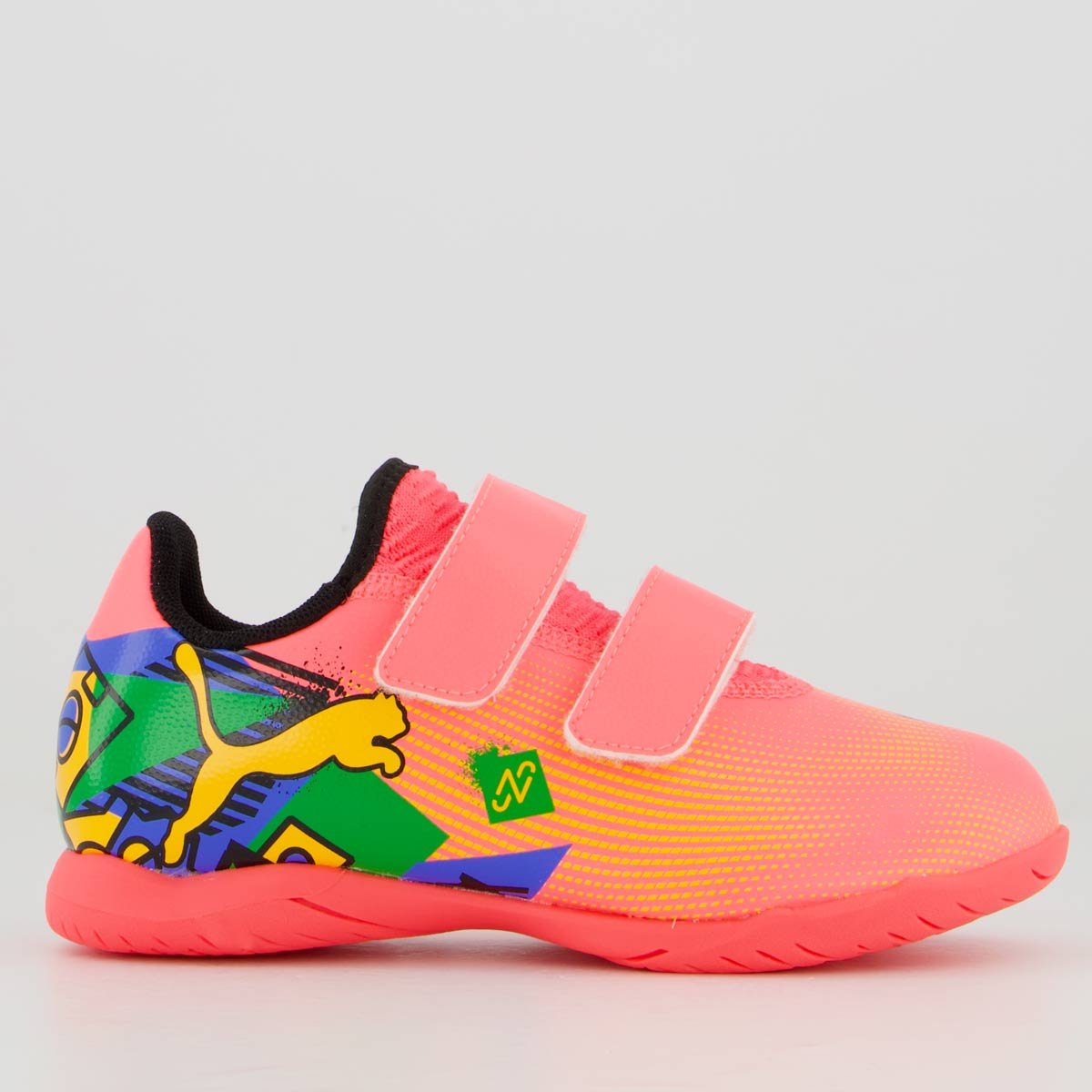 Chuteira Puma Future 7 Play Neymar Jr NJR IT V PS BDP Futsal Kids Rosa Rosa/Azul 1