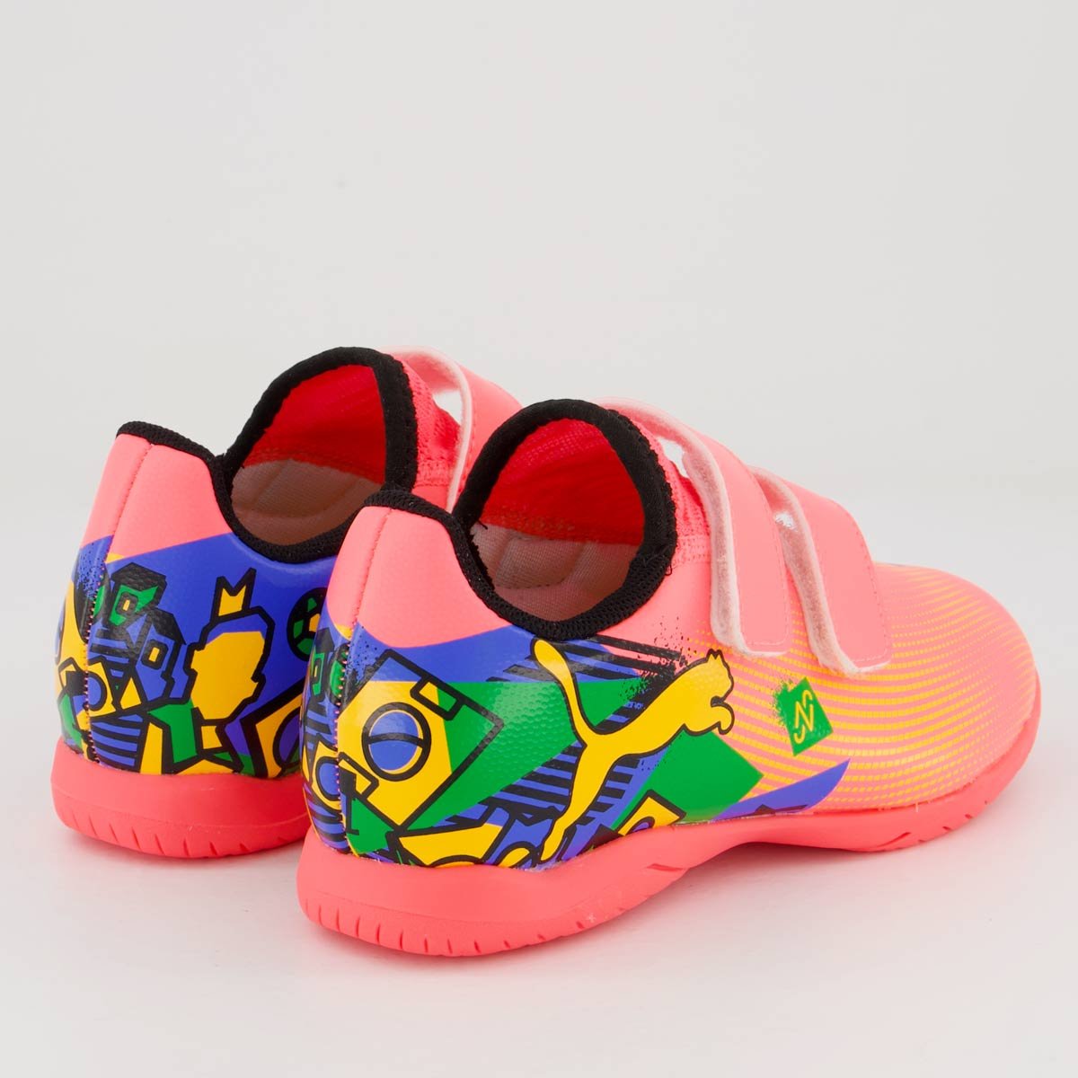 Chuteira Puma Future 7 Play Neymar Jr NJR IT V PS BDP Futsal Kids Rosa Rosa/Azul 3