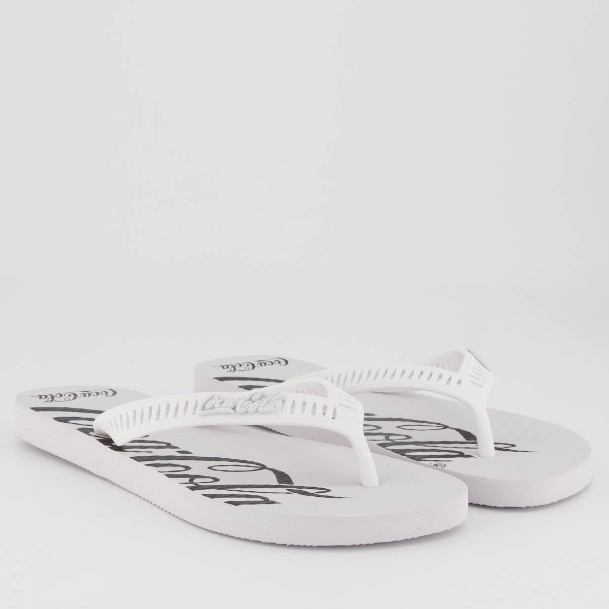 Chinelo Coca Cola Spencerian Branco Branco 3