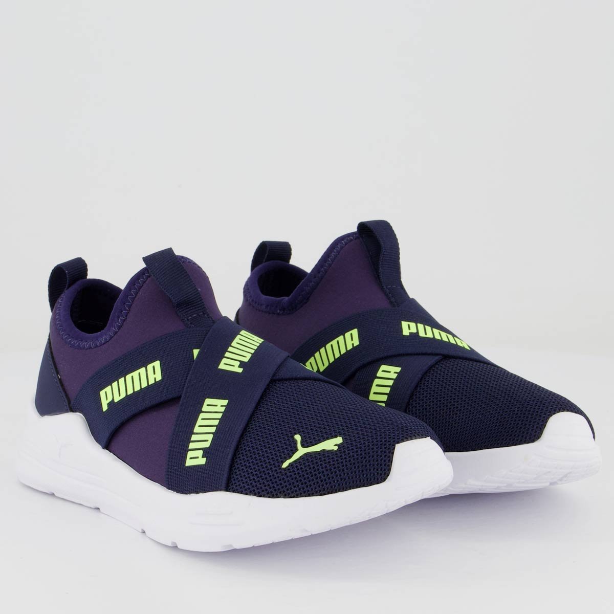 Tênis Puma Wired Run Slip On Infantil Marinho Azul 2