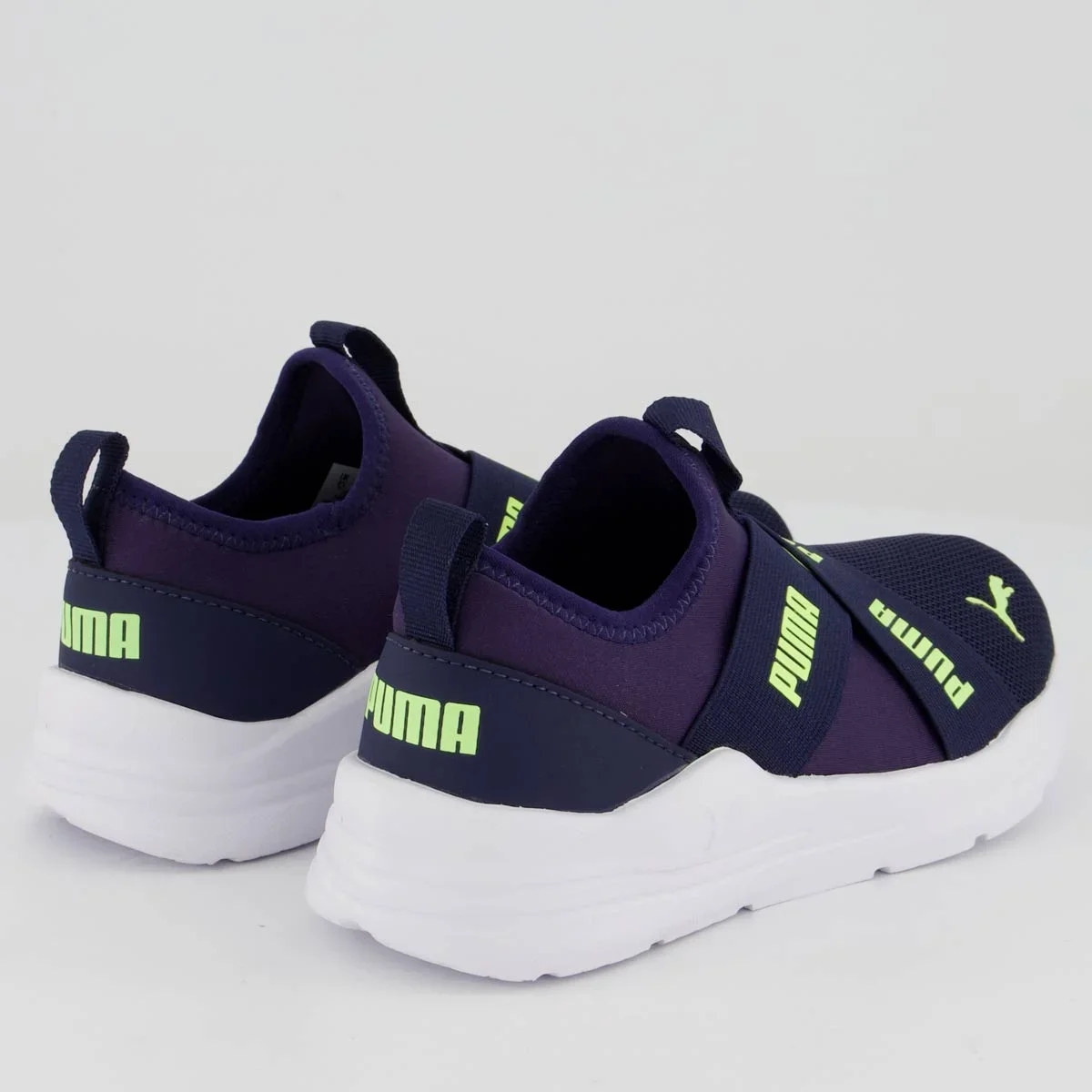 Tênis Puma Wired Run Slip On Infantil Marinho Azul 3