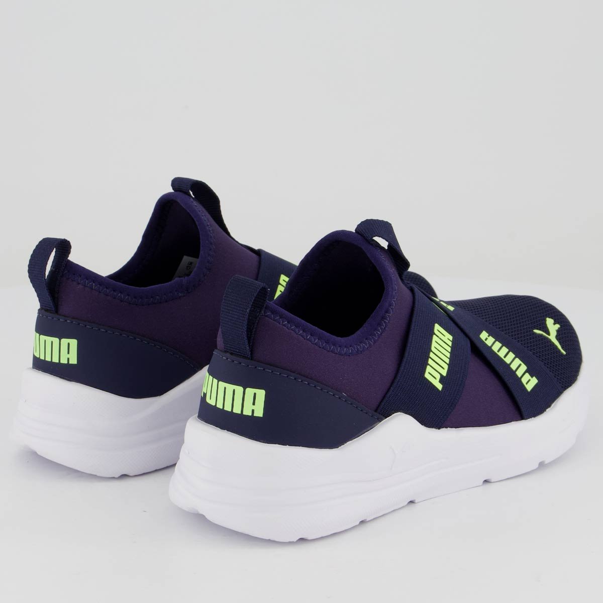 Tênis Puma Wired Run Slip On Infantil Marinho Azul 3