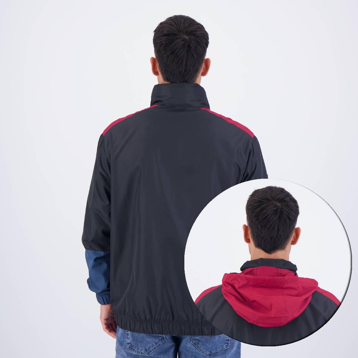 Jaqueta Fila Pocket Preta e Vermelha Preto/Azul/Vermelho 4