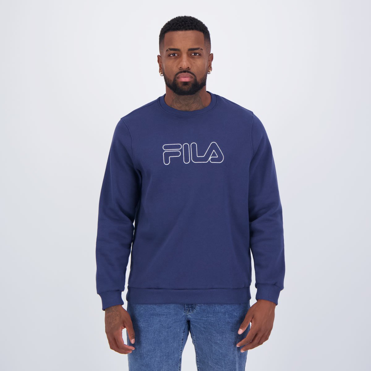 Moletom Fila Classic Winter Outline Marinho Azul 1
