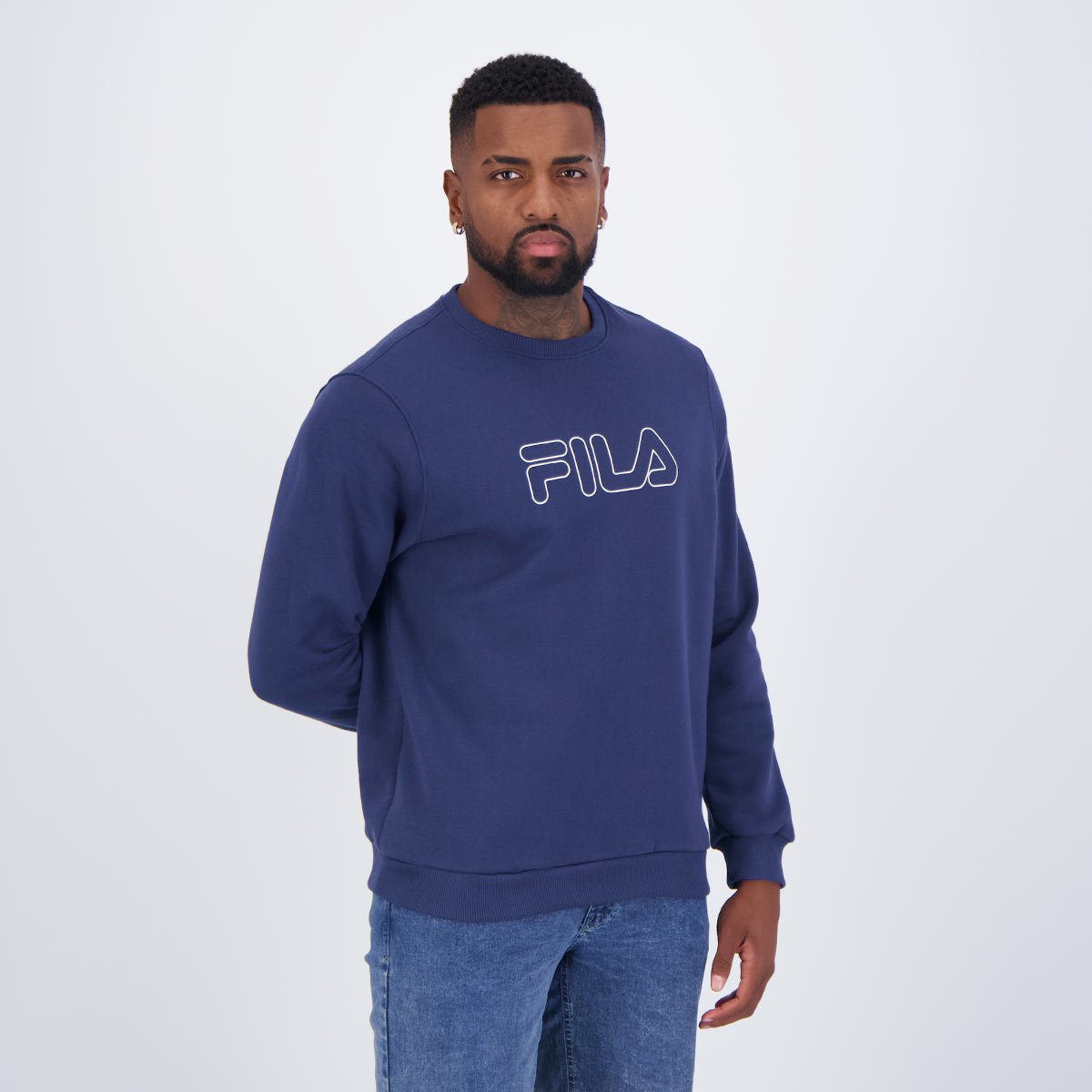 Moletom Fila Classic Winter Outline Marinho Azul 2