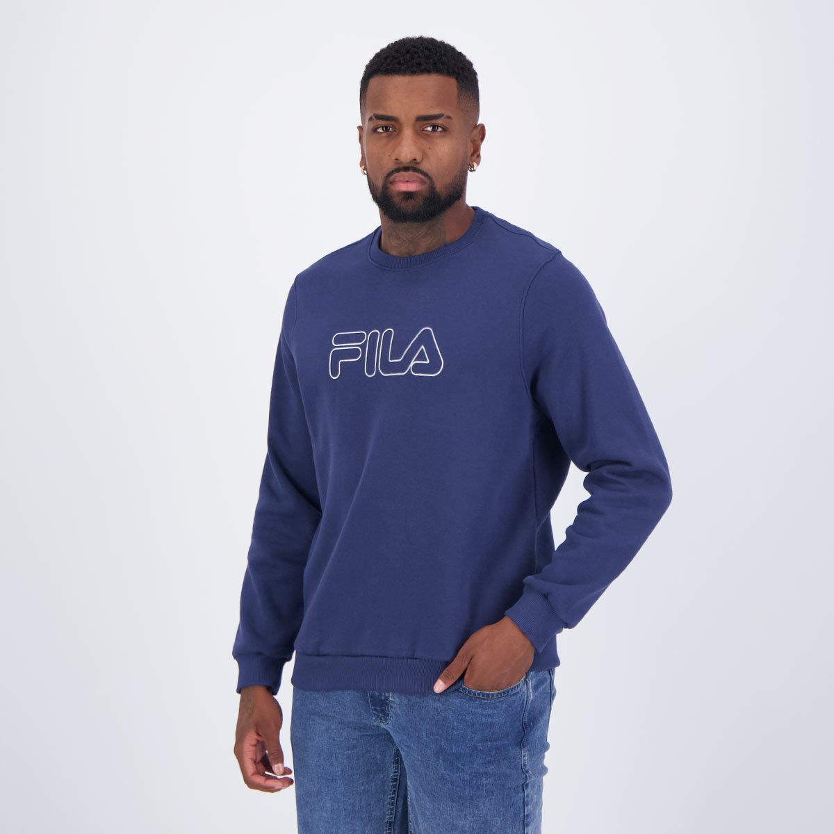 Moletom Fila Classic Winter Outline Marinho Azul 3