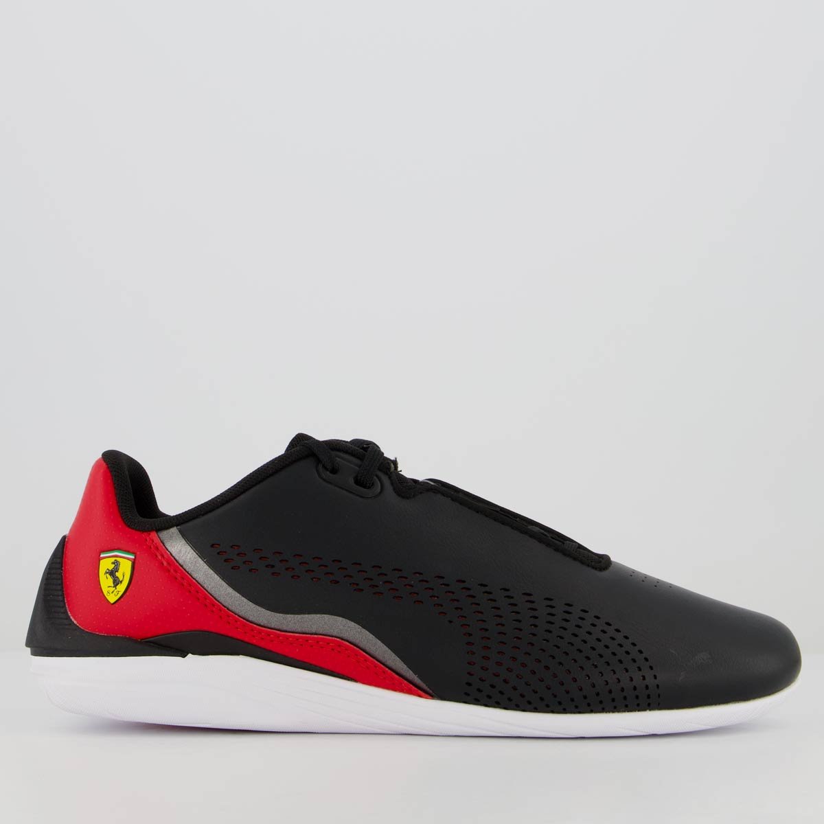 Tênis Puma Scuderia Ferrari Drift Cat Decima Preto Branco e Vermelho Preto 1