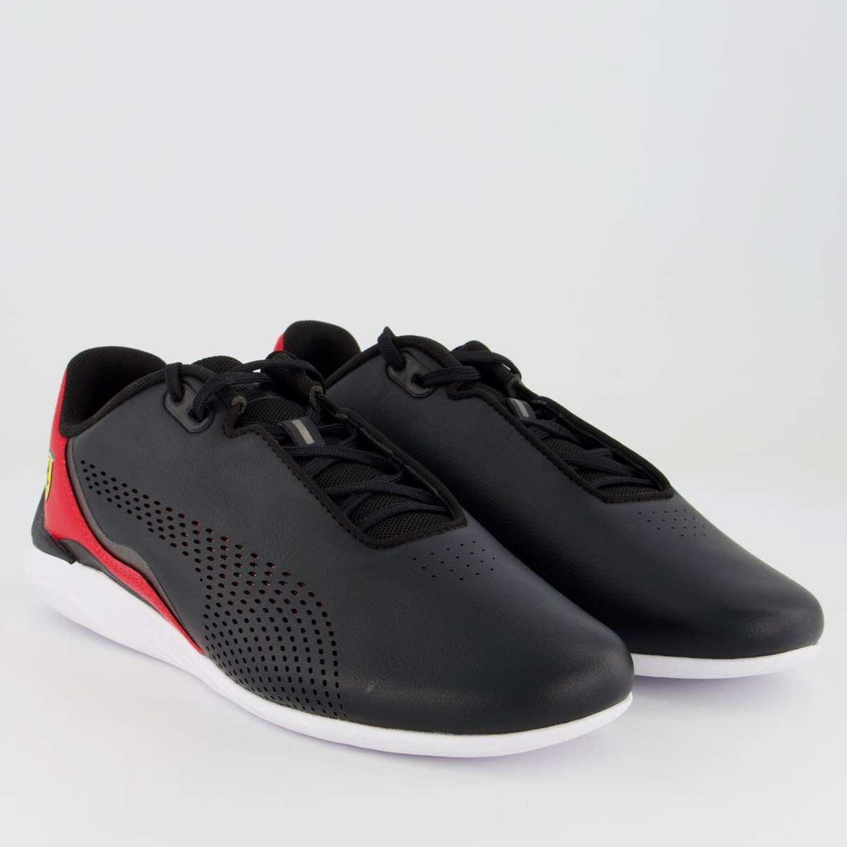 Tênis Puma Scuderia Ferrari Drift Cat Decima Preto Branco e Vermelho Preto 2