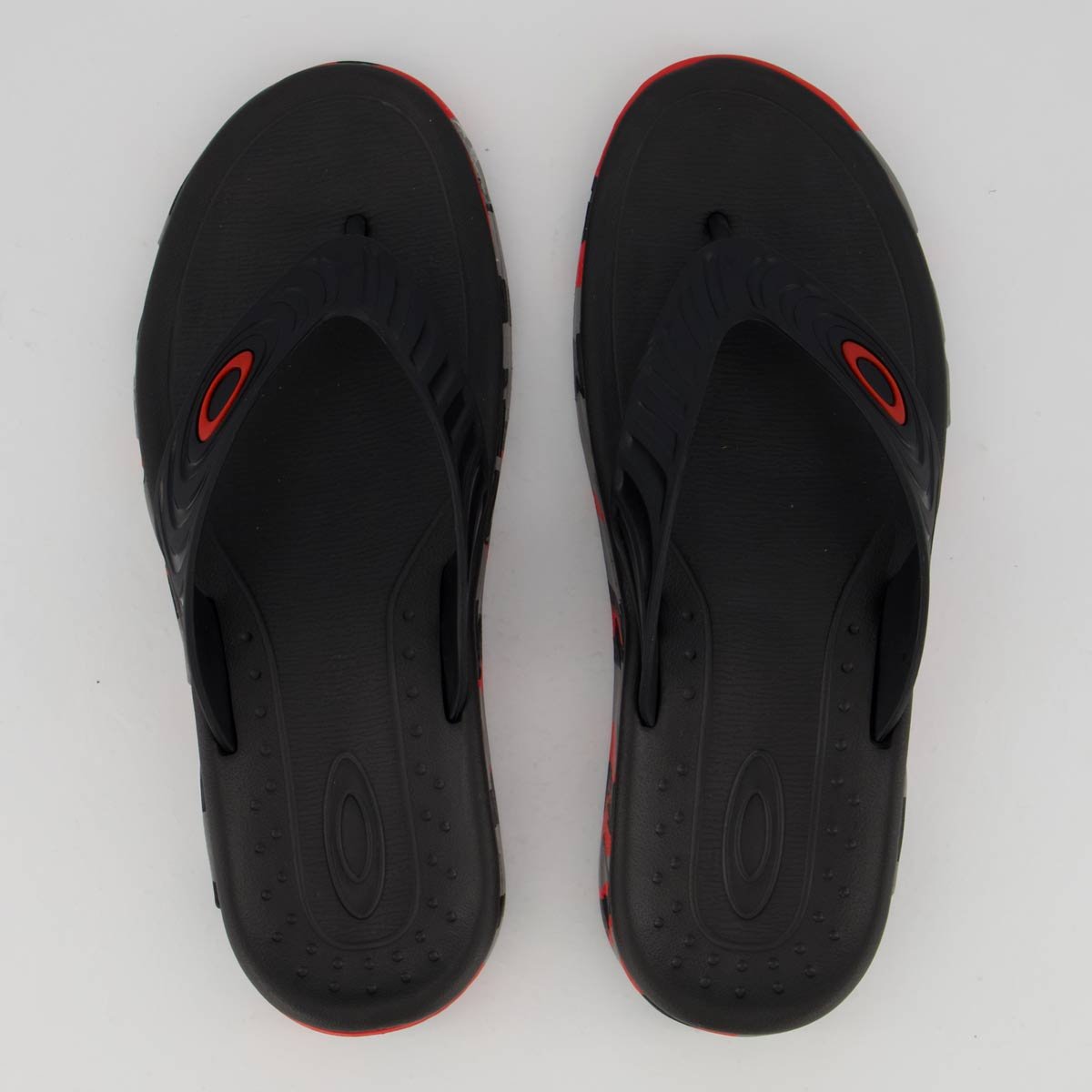 Chinelo Oakley Crowd Camo Preto e Vermelho Preto e Vermelho 1