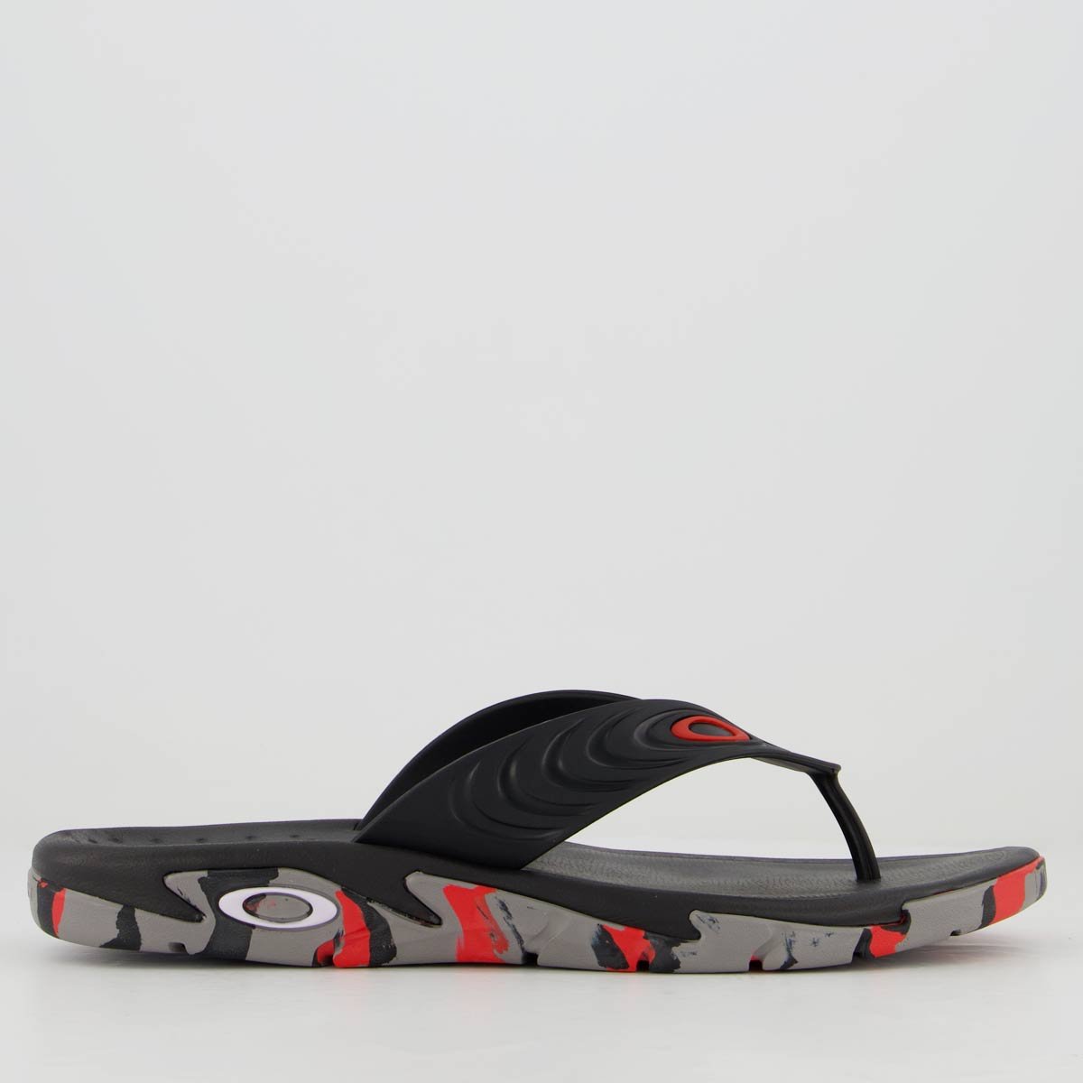 Chinelo Oakley Crowd Camo Preto e Vermelho Preto e Vermelho 2