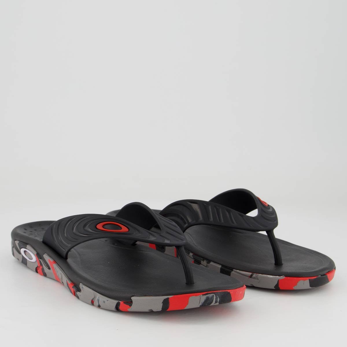 Chinelo Oakley Crowd Camo Preto e Vermelho Preto e Vermelho 3