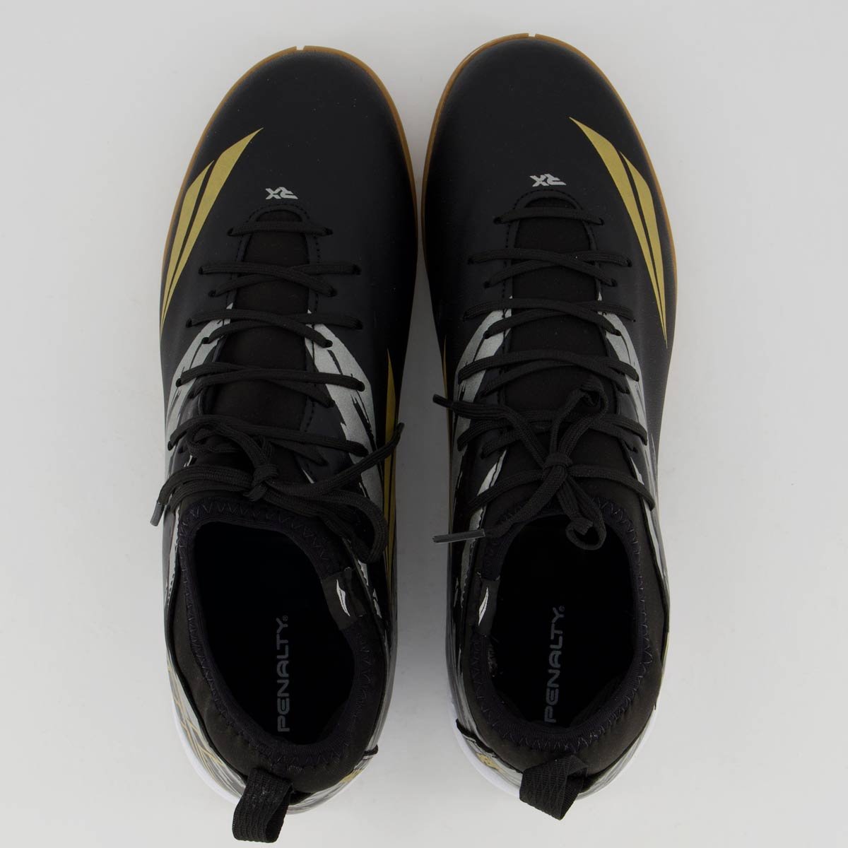 Chuteira Penalty RX Locker Y-4 Futsal Preta e Dourada Preto 4
