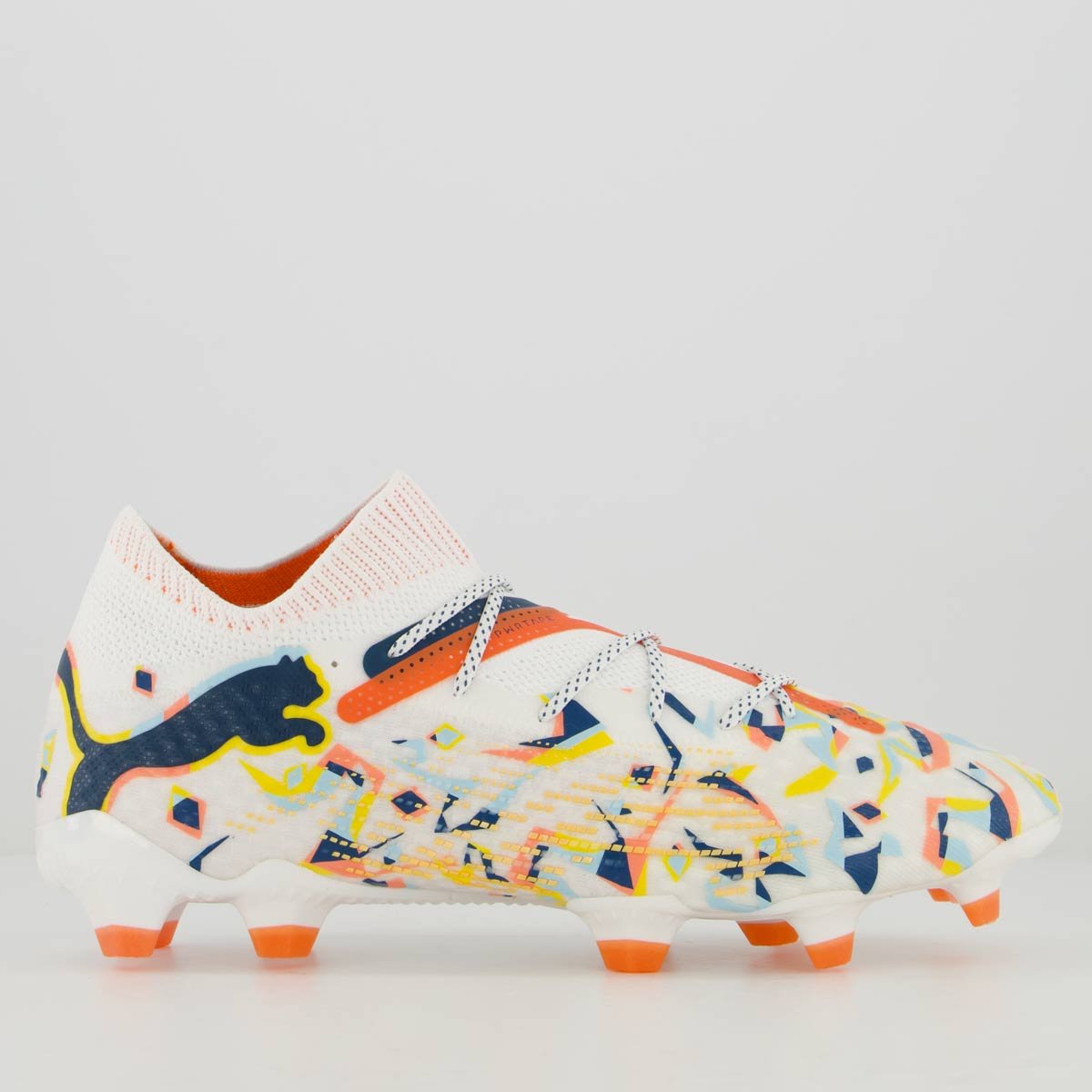 Chuteira Puma Future 7 Ultimate Creativity FG/AG Campo Branca e Laranja Branco/Laranja 1
