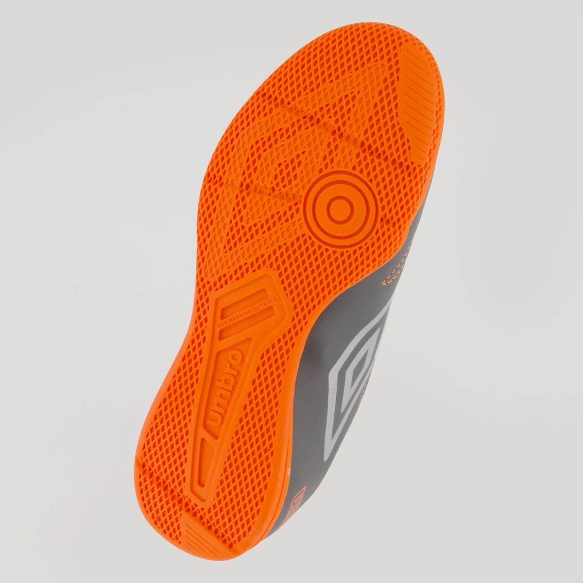 Chuteira Umbro Class 2.2 Futsal Juvenil Cinza e La Cinza/Laranja 5